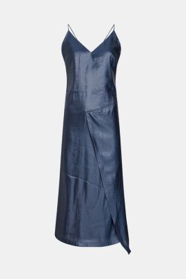 Twisted back metallic slip dress