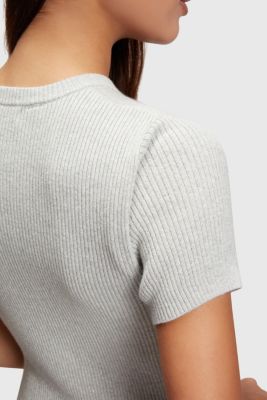Twisted waist metallic ribbed dress, SILVER, detail-asia image number 3