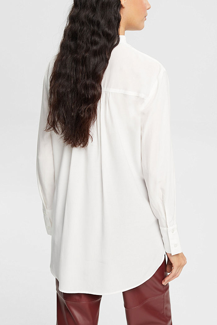 Blouse with banded collar, OFF WHITE, detail-asia image number 3