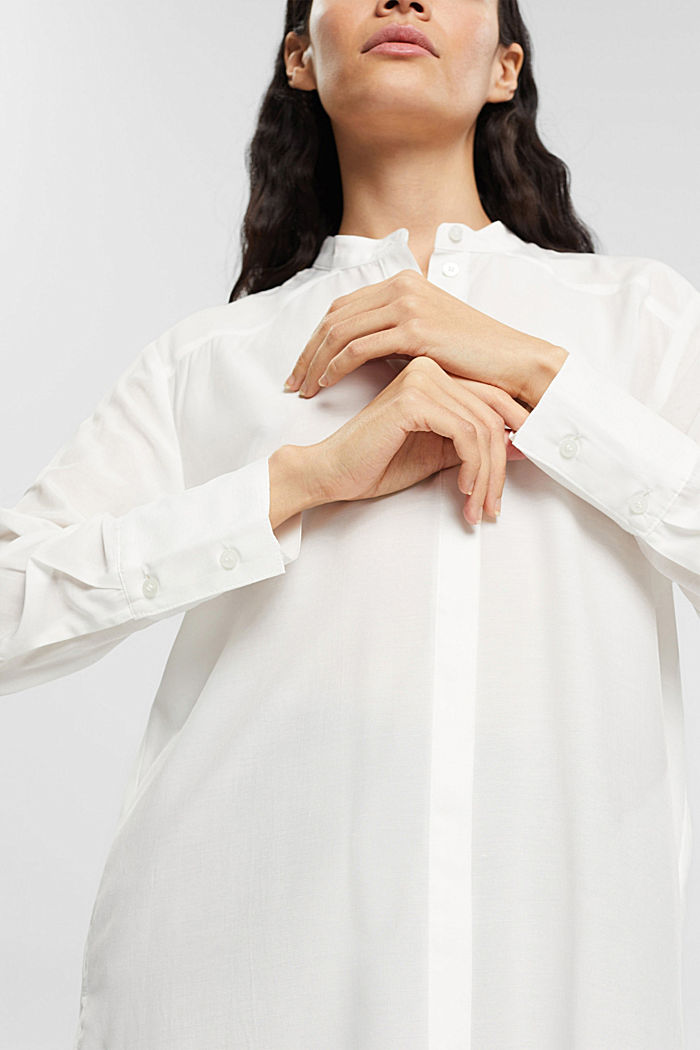 Blouse with banded collar, OFF WHITE, detail-asia image number 2