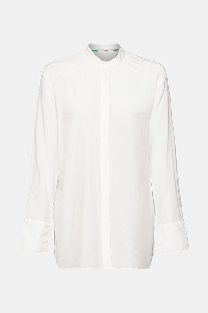 Blouse with banded collar, OFF WHITE, detail-asia image number 6