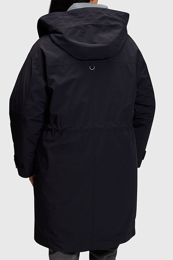 Mid-weight 2-in-1 parka with detachable lining, BLACK, detail-asia image number 1