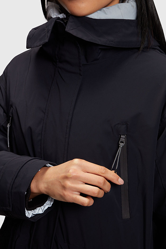 Mid-weight 2-in-1 parka with recycled down filling, BLACK, detail-asia image number 2