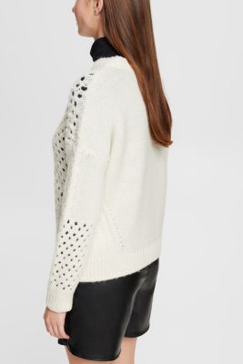 Cable knit jumper, OFF WHITE, detail-asia image number 3