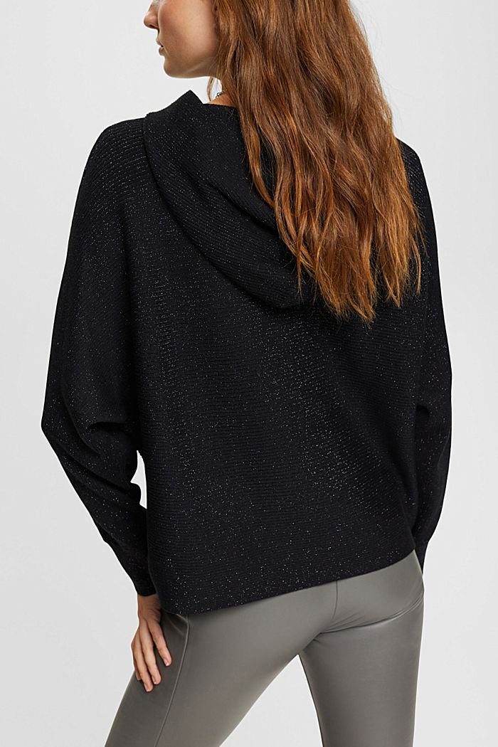 Glitter effect hoodie, BLACK, detail-asia image number 1