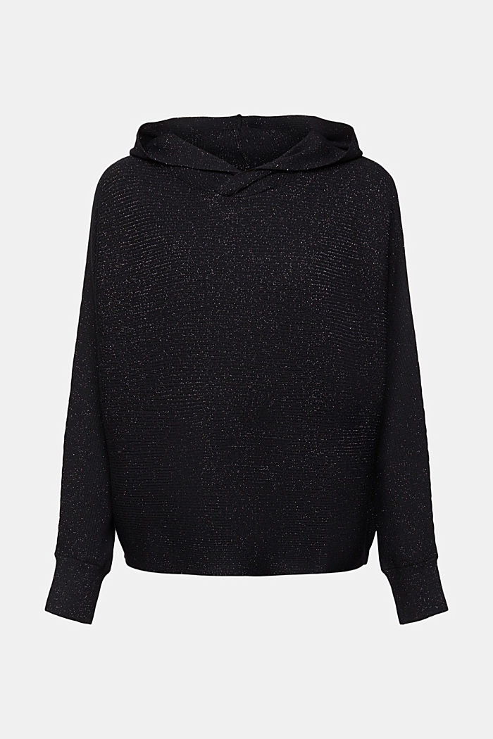 Glitter effect hoodie, BLACK, detail-asia image number 6