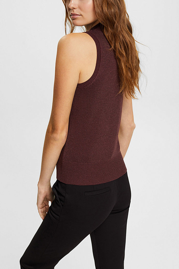 Recycled: Glitter tank top, BORDEAUX RED, detail-asia image number 1