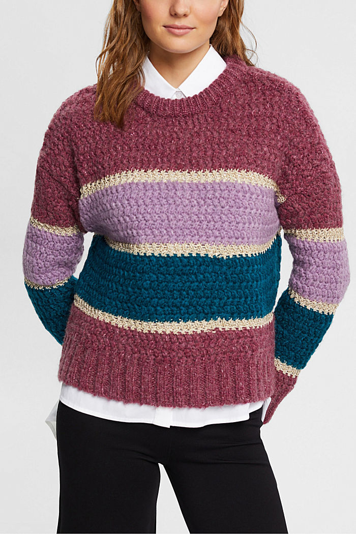 Chunky wool blend jumper with glitter effect, CHERRY RED, detail-asia image number 0