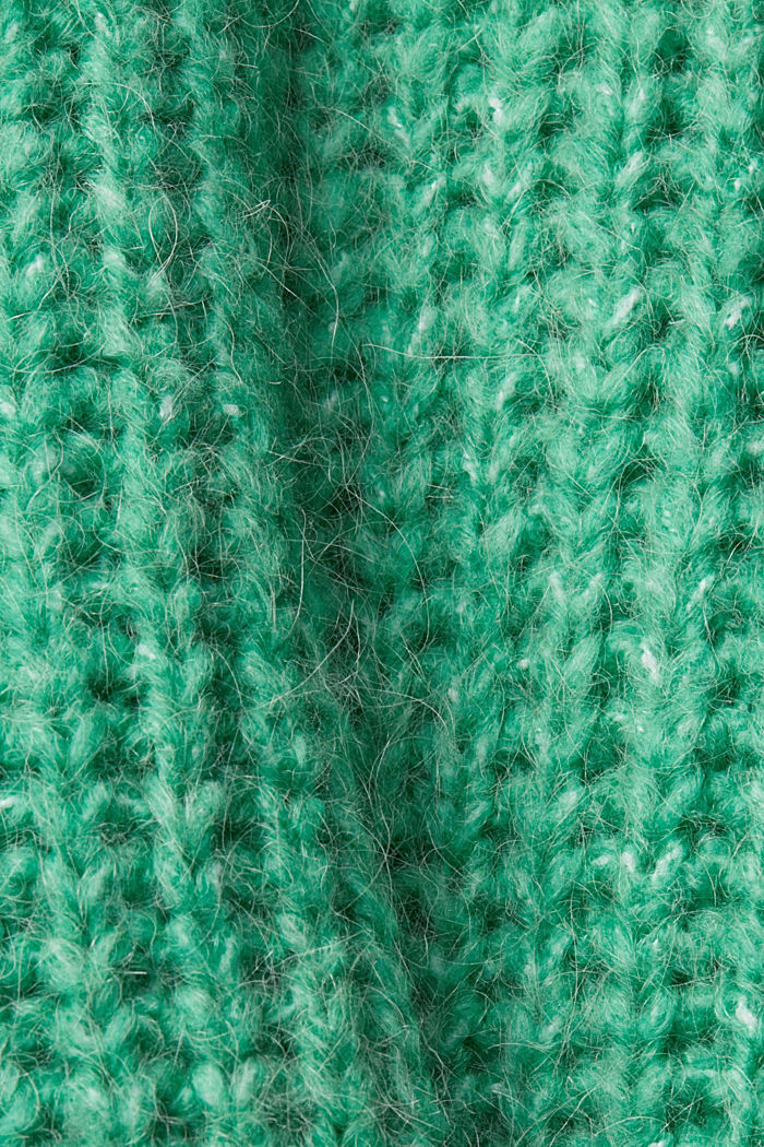 加厚羊駝毛和羊毛高領套頭毛衣, 淺綠色, detail-asia image number 4