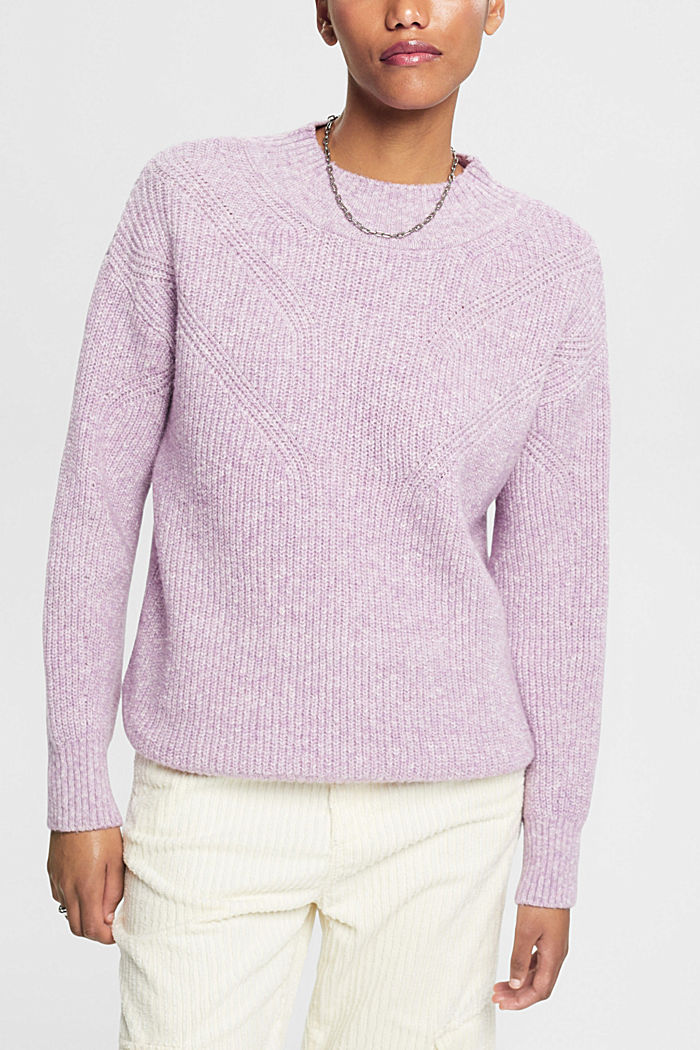 Mouliné knitted jumper, LILAC, detail-asia image number 0