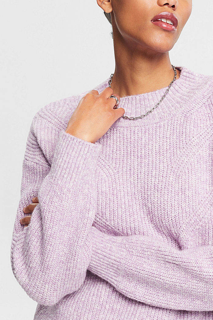 Mouliné knitted jumper, LILAC, detail-asia image number 2