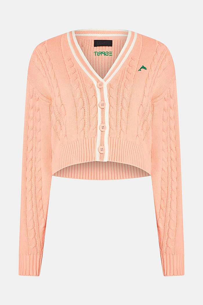 絞花針織外套, 粉紅色, detail-asia image number 4