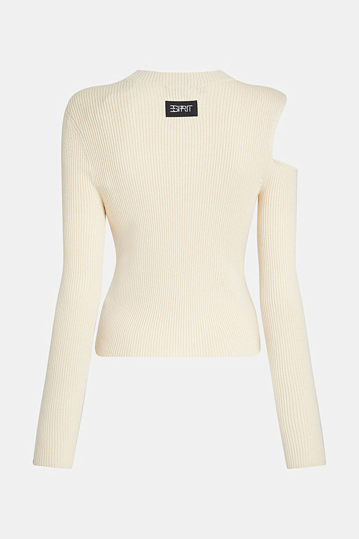 Cut-out shoulder sweatshirt, CREAM BEIGE, detail-asia image number 5