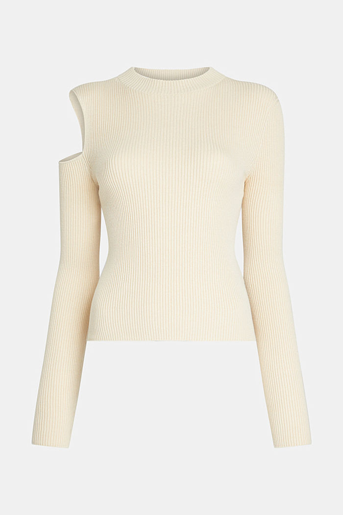 Cut-out shoulder sweatshirt, CREAM BEIGE, detail-asia image number 4