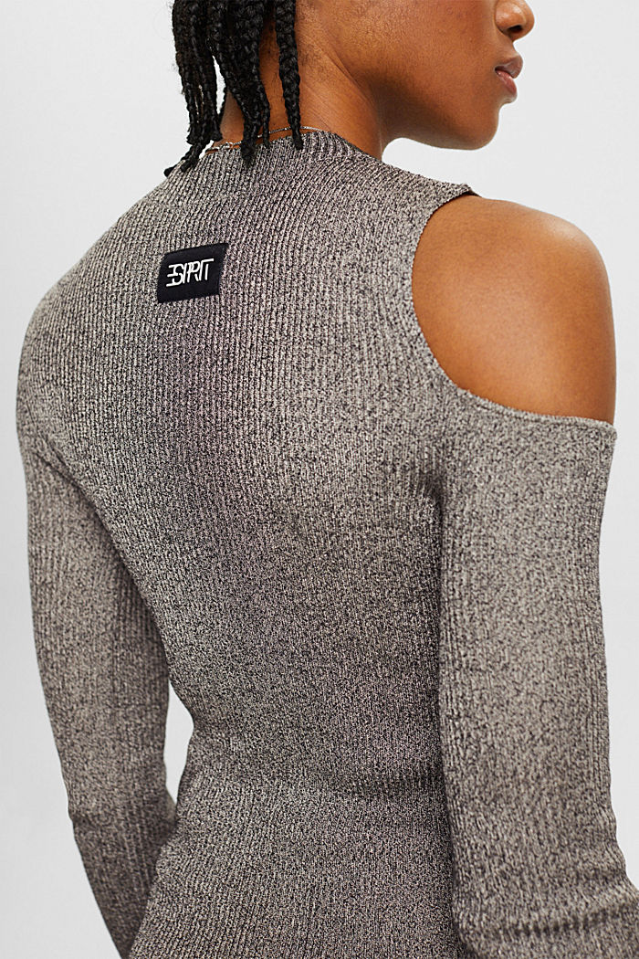 Cut-out shoulder sweatshirt, GUNMETAL, detail-asia image number 2