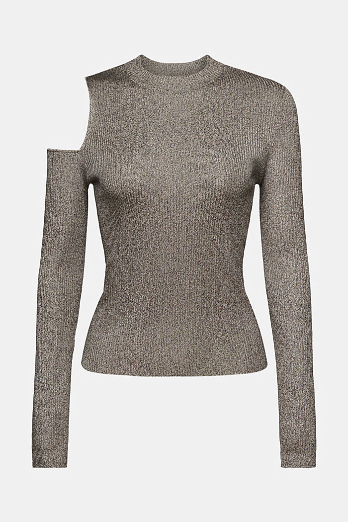 Cut-out shoulder sweatshirt, GUNMETAL, detail-asia image number 6