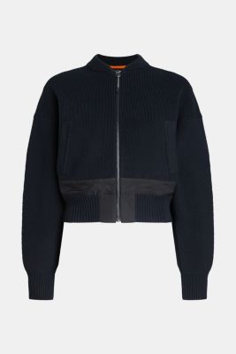 Hybrid sherpa bomber jacket