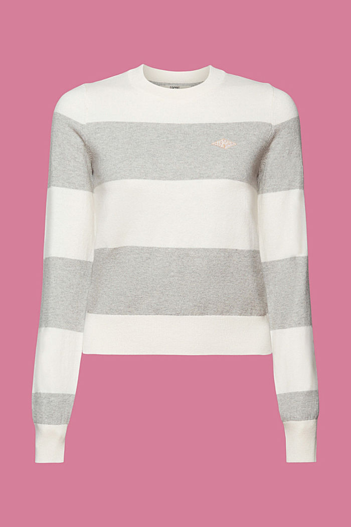 Striped cotton jumper with cashmere