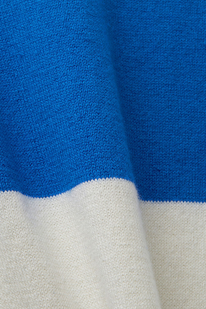 Striped cotton jumper with cashmere, BLUE, detail-asia image number 5