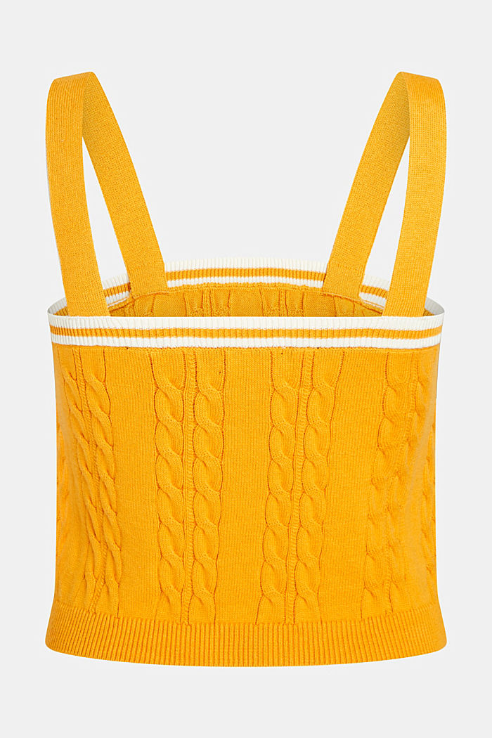Dolphin logo cable sweater camisole, YELLOW, detail-asia image number 5