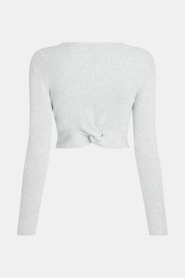 Twisted back metallic sweater, SILVER, detail-asia image number 5