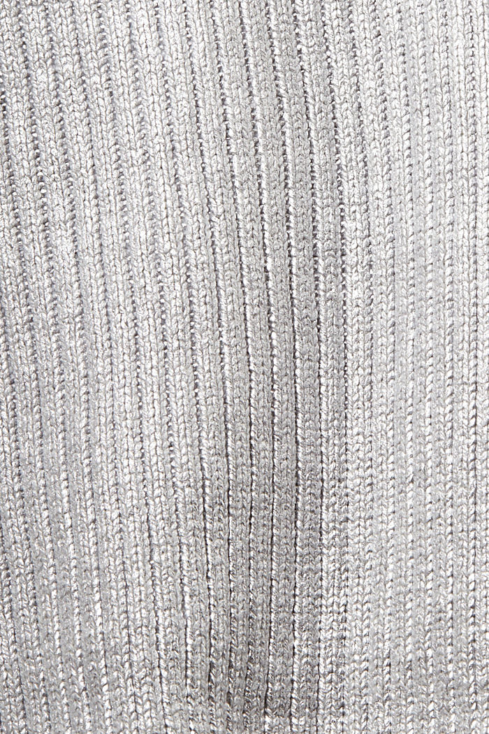Metallic cable knit jumper, SILVER, detail-asia image number 5