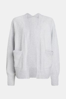 Oversized fuzzy metallic cardigan