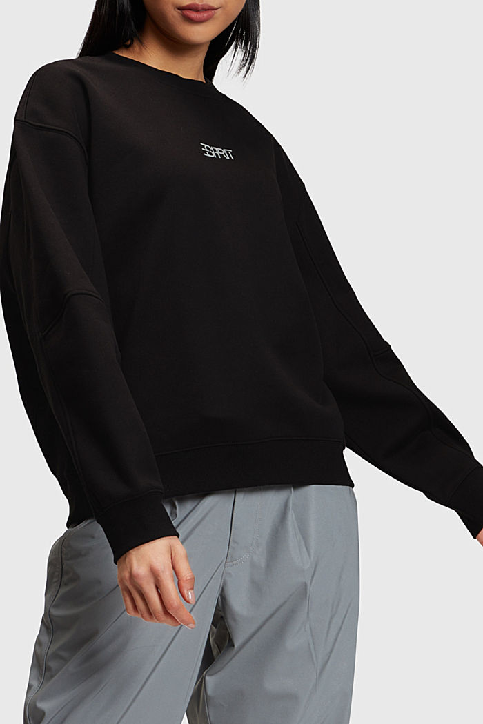 Oversized logo print sweatshirt, BLACK, detail-asia image number 0