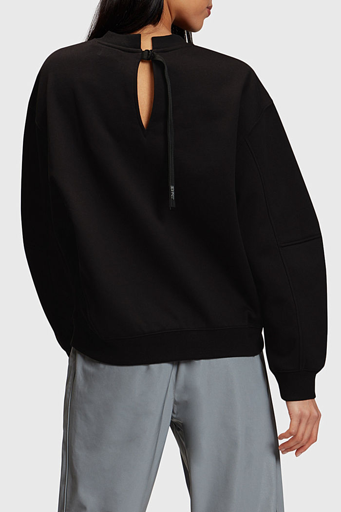 Oversized logo print sweatshirt, BLACK, detail-asia image number 1