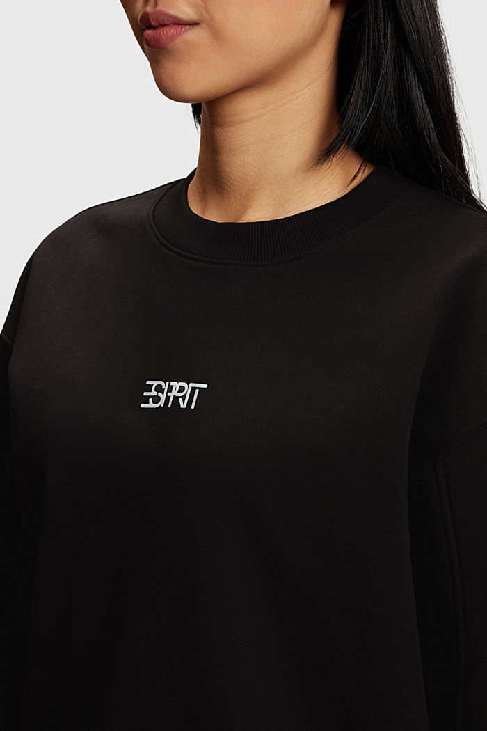 Oversized logo print sweatshirt, BLACK, detail-asia image number 2