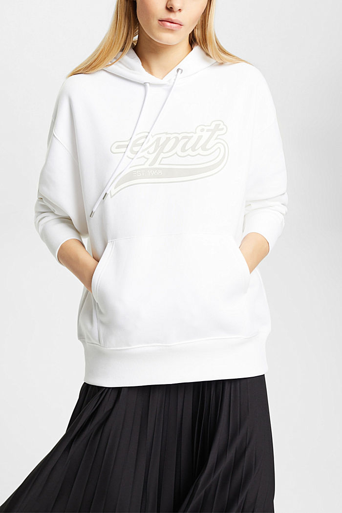 Logo print hoodie, WHITE, detail-asia image number 0