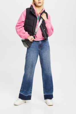 Cropped zip hoodie with logo print on the back, PINK, detail-asia image number 1