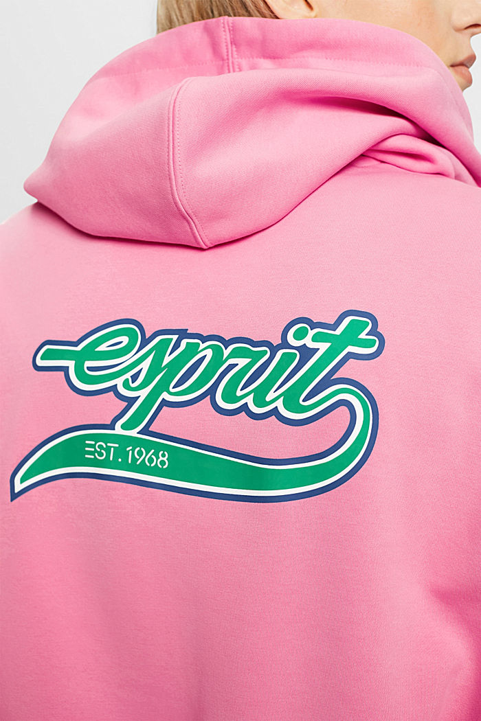 Cropped zip hoodie with logo print on the back, PINK, detail-asia image number 4