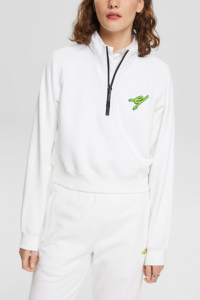 Half-zip sweatshirt, WHITE, detail-asia image number 0
