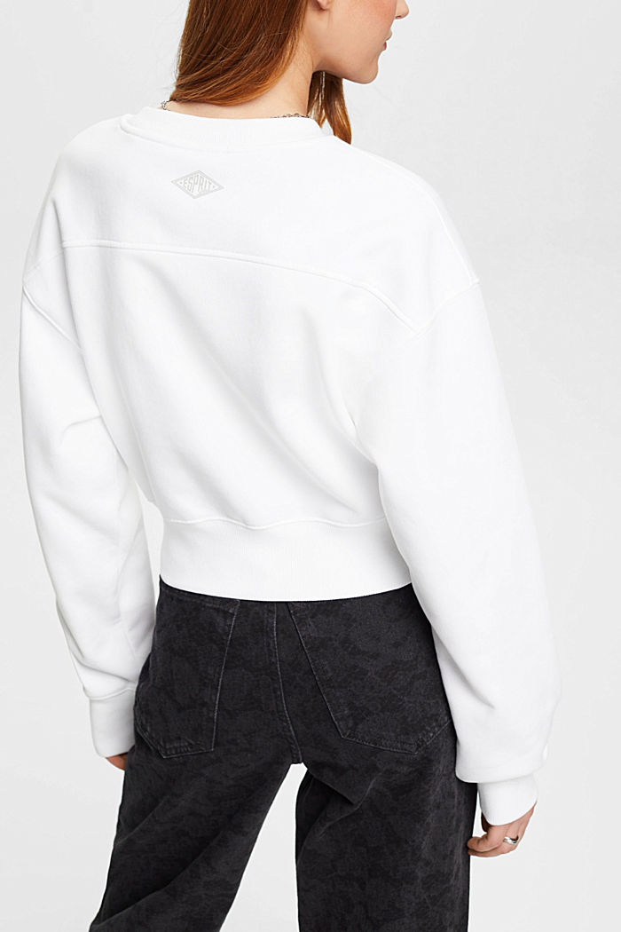 Cropped sweatshirt, WHITE, detail-asia image number 3