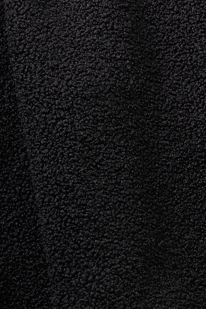 混合材料半拉鏈衛衣, 黑色, detail-asia image number 5