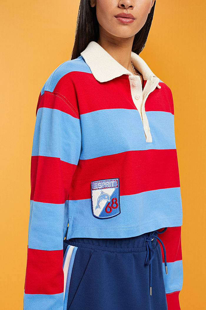 條紋橄欖球POLO衫, 淺藍色, detail-asia image number 4