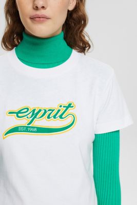 Cotton T-shirt with printed logo, WHITE, detail-asia image number 4