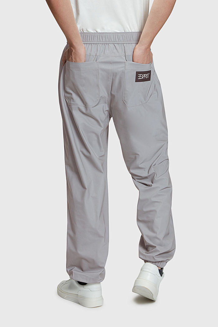 High-rise tapered fit nylon track pants, GUNMETAL, detail-asia image number 1