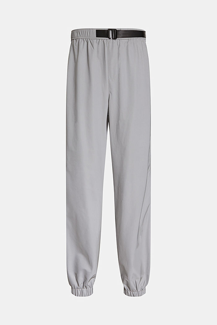 High-rise tapered fit nylon track pants, GUNMETAL, detail-asia image number 4