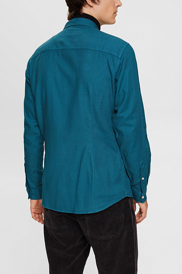Button down cotton shirt, DARK TURQUOISE, detail-asia image number 3
