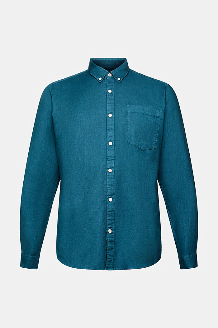 Button down cotton shirt, DARK TURQUOISE, detail-asia image number 6