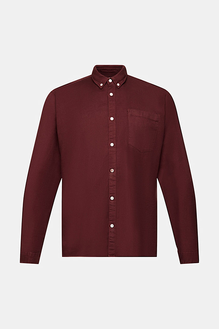 鈕扣棉恤衫, 酒紅色, detail-asia image number 6