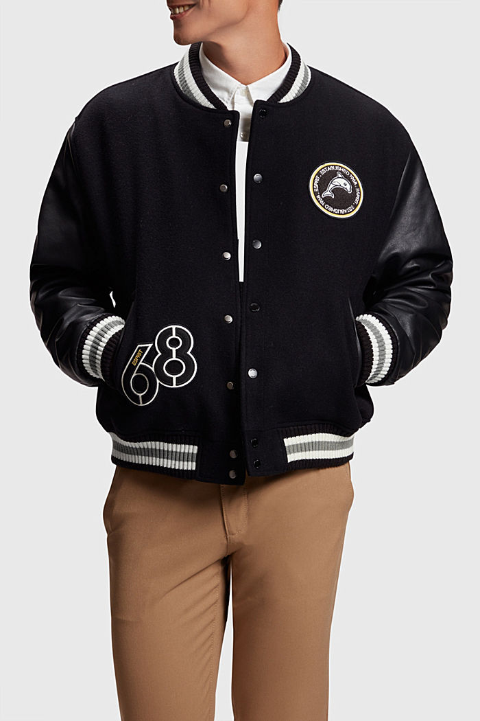 Varsity jacket, BLACK, detail-asia image number 0