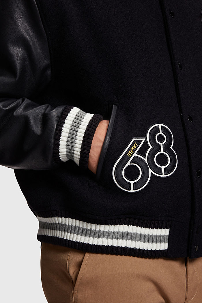 Varsity jacket, BLACK, detail-asia image number 3