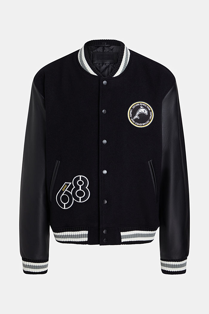 Varsity jacket, BLACK, detail-asia image number 4