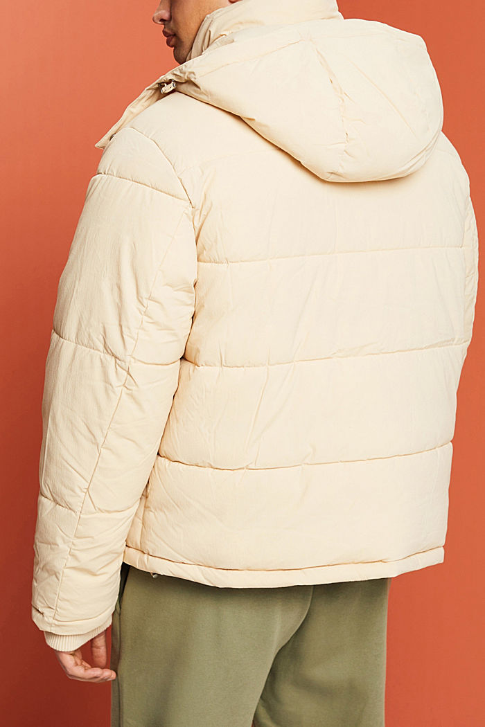 Oversized short length puffer jacket, CREAM BEIGE, detail-asia image number 3