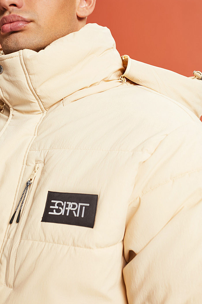 Oversized short length puffer jacket, CREAM BEIGE, detail-asia image number 2