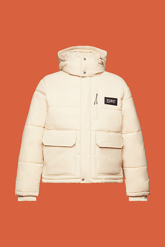 Oversized short length puffer jacket, CREAM BEIGE, detail-asia image number 6