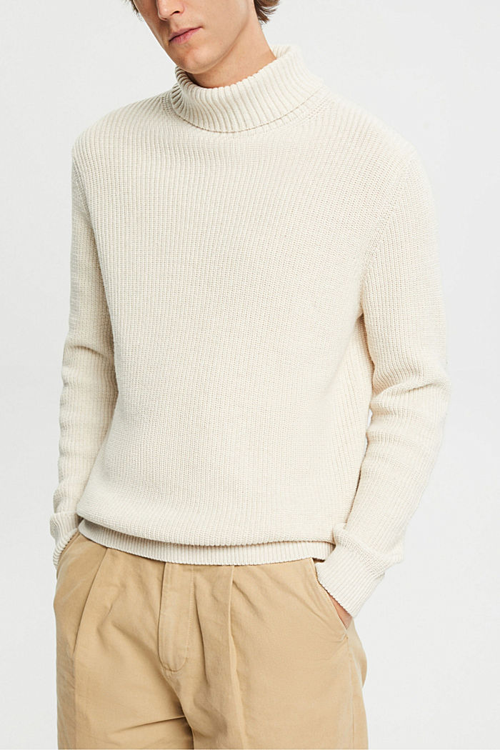 Chunky knit roll neck jumper, OFF WHITE, detail-asia image number 0